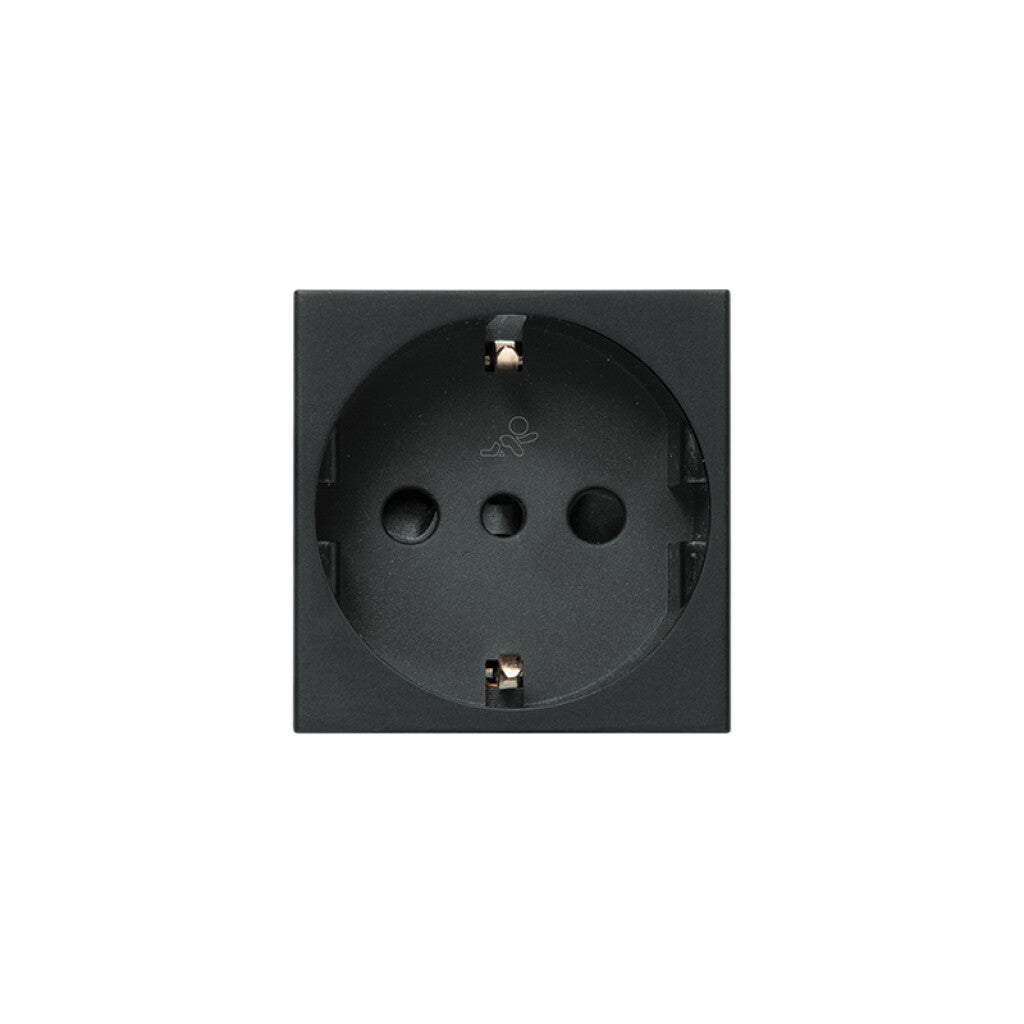 Módulo tomacorriente schuko 16A Presta negro - C51206N