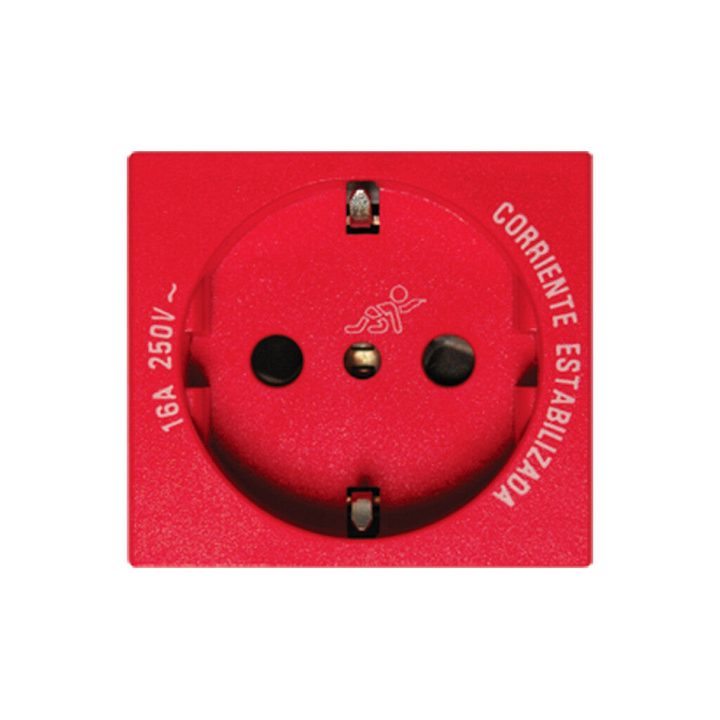 Módulo tomacorriente schuko rojo 16A 250V - Ave - C55260