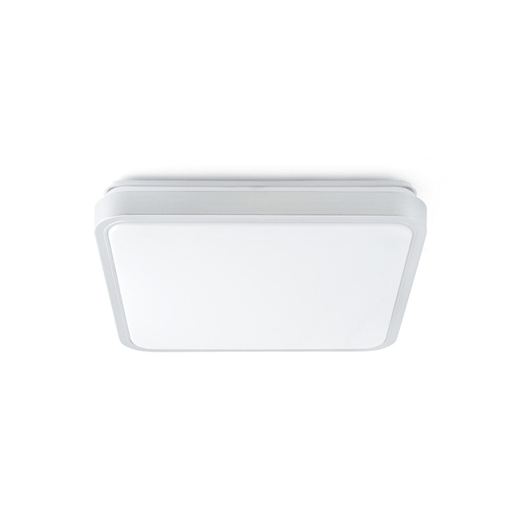 Plafón cuadrado LED plateado 20W 1600Lm luz cálida - FA2108