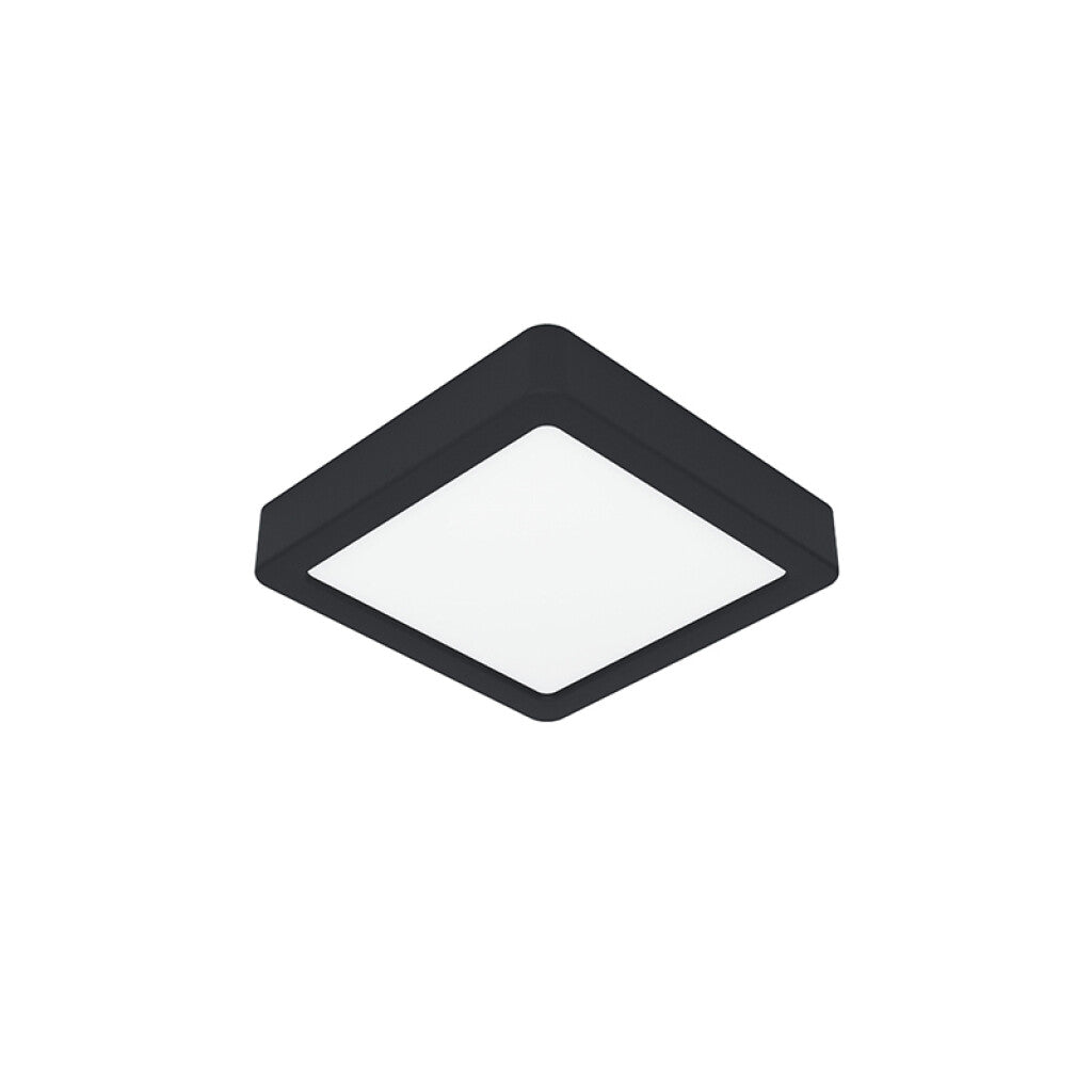 Plafón LED cuadrado acero negro 16X16cm FUEVA5 - EG3453