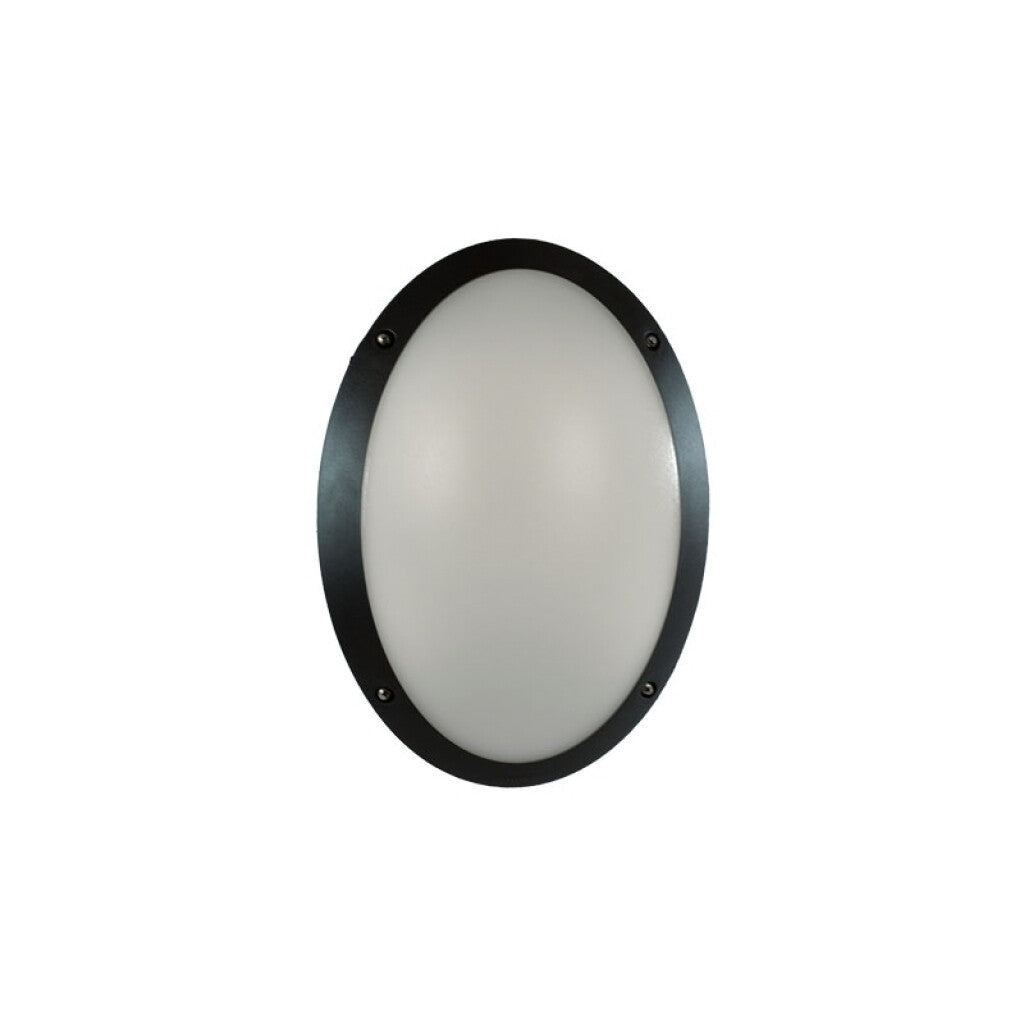 Plafón LED oval negro IP66 E27 330x230mm MADDI 1V3 - FL0450