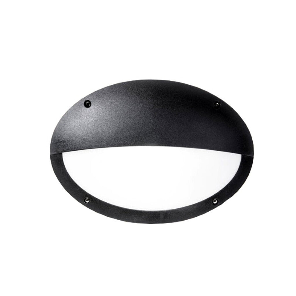 Plafón LED oval negro IP66 E27 330x230mm MADDI-HL - FL0470