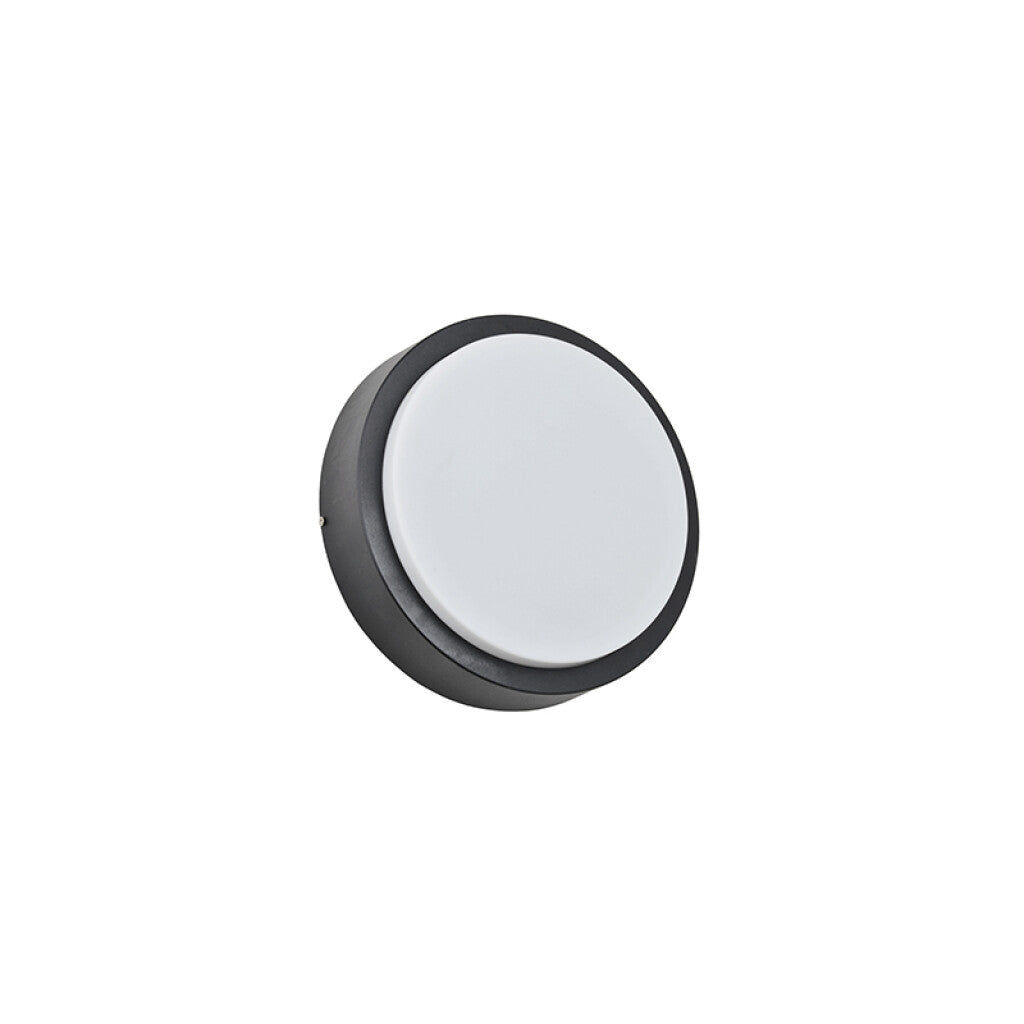 Plafón LED redondo negro dif.opal IP45 cálida 10W - IX9854