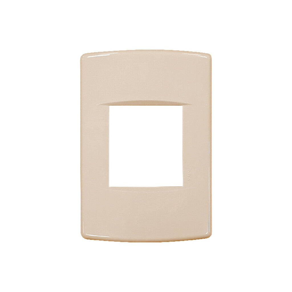 Plaqueta 1 mód. doble soporte+bastidor marfil Sica - SK3402