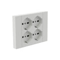 Plaqueta 4 tomas schuko blanca p/caja llana - M47160