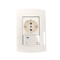 Plaqueta armada int.bipolar + schuko, blanche Sica - SK3438