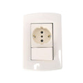 Plaqueta armada int.unipolar + schuko blanche Sica - SK3436