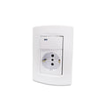Plaqueta armada int.unipolar + schuko blanco Sica - SK3476