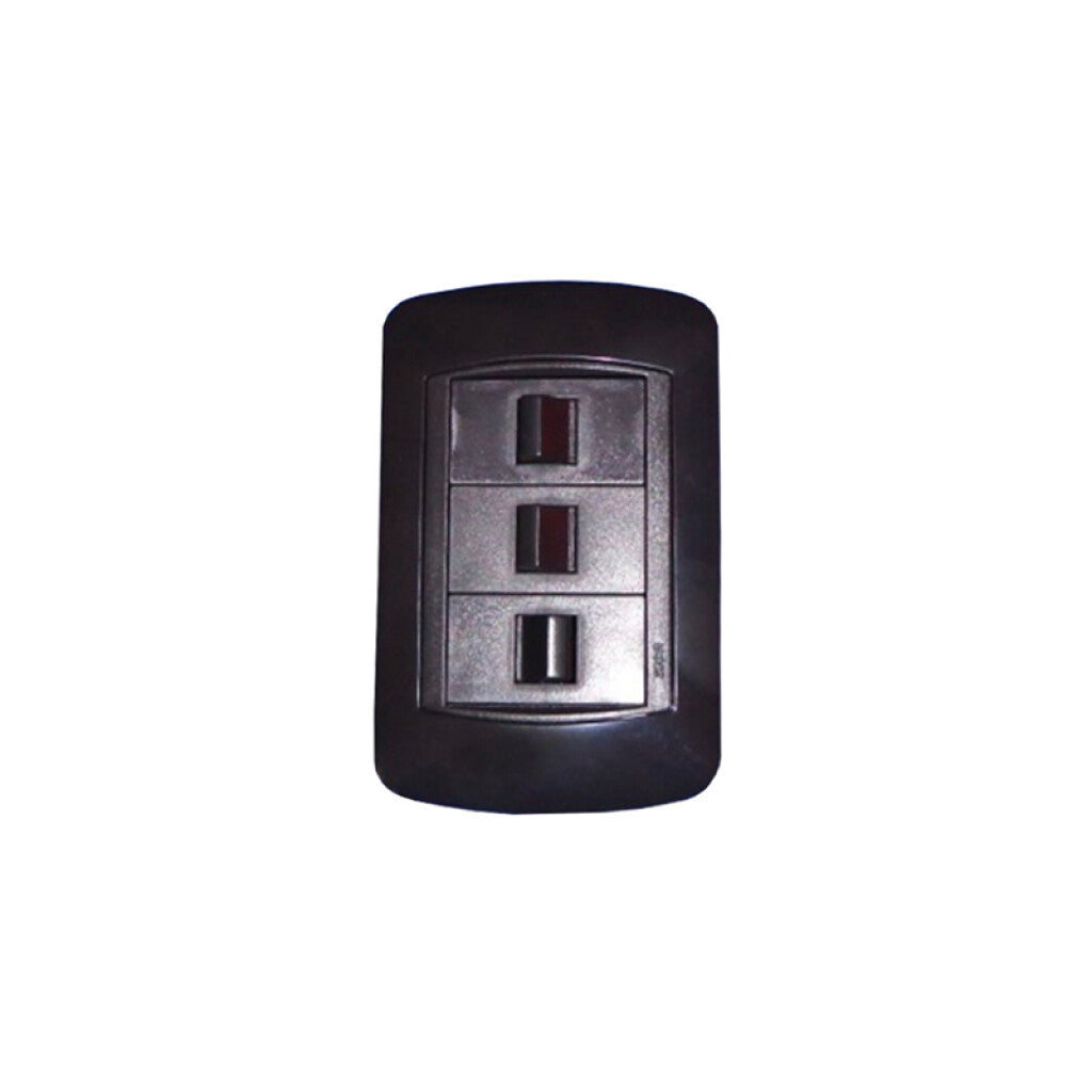 Plaqueta de 3 módulos serie SELENE gris - SK3327