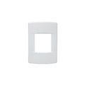 Plaqueta p/1 mód doble c/soporte doble blanco puro - SK3419