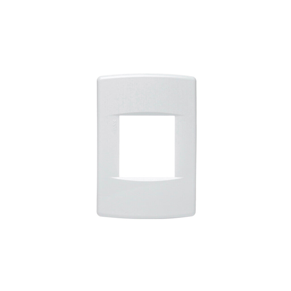 Plaqueta p/1 mód doble c/soporte doble blanco puro - SK3419