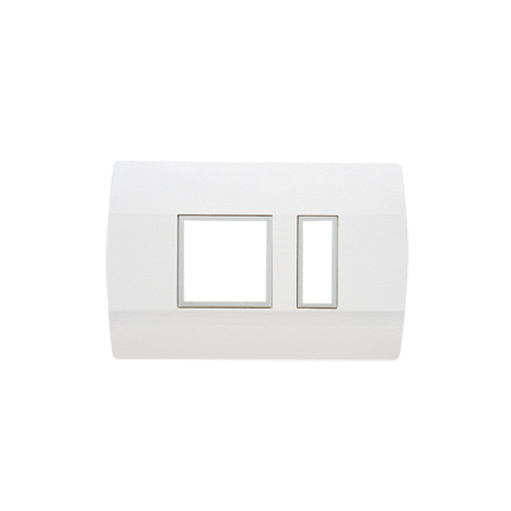 Plaqueta p/1 mód. simple+1 doble - Visione blanco - C53510