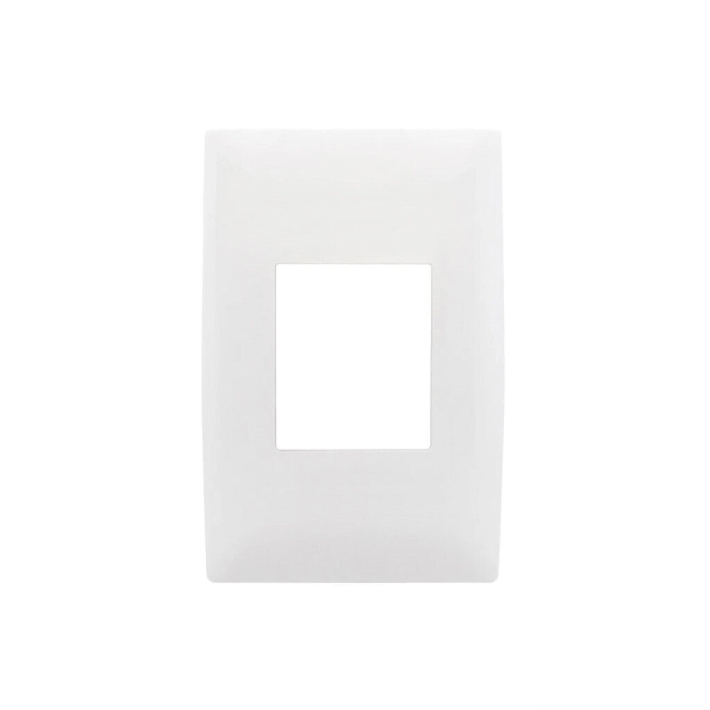 Plaqueta p/1 módulo doble blanca +bastidor Atenea - M48632