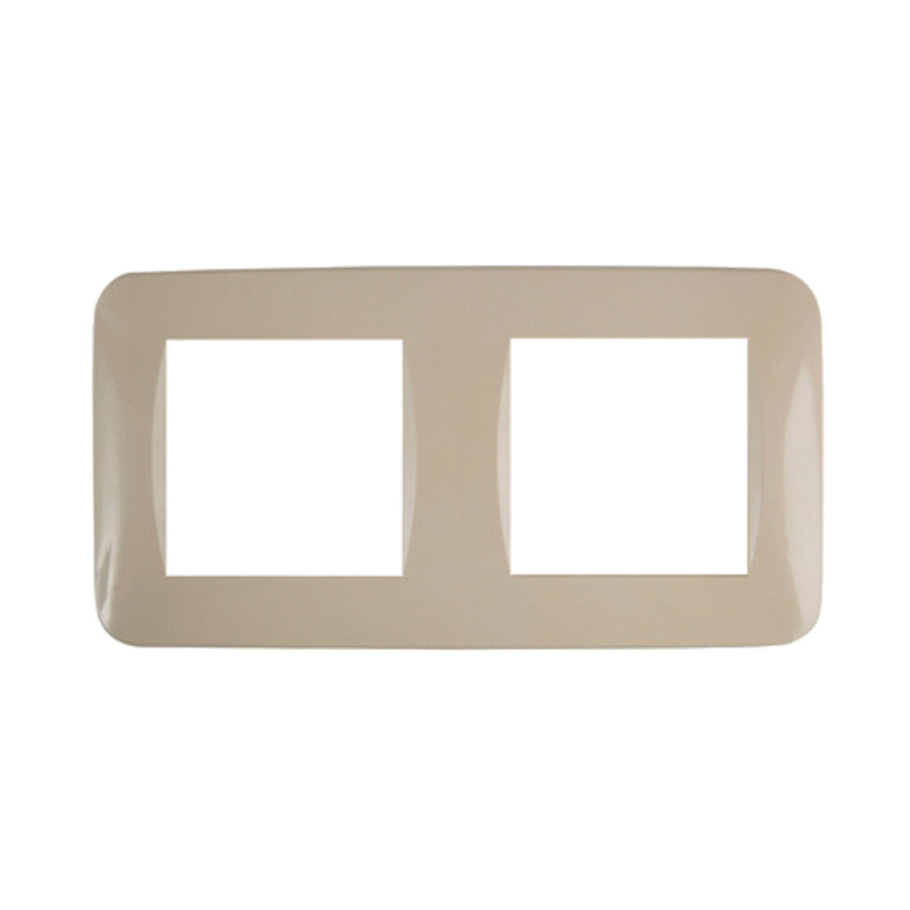 Plaqueta p/2 + 2 módulos, marfil - Mini Reggio - M46916