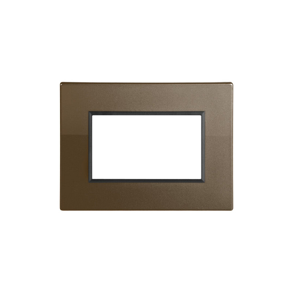 Plaqueta p/3 mód anodizado oscuro - Duomo Flat - C56542