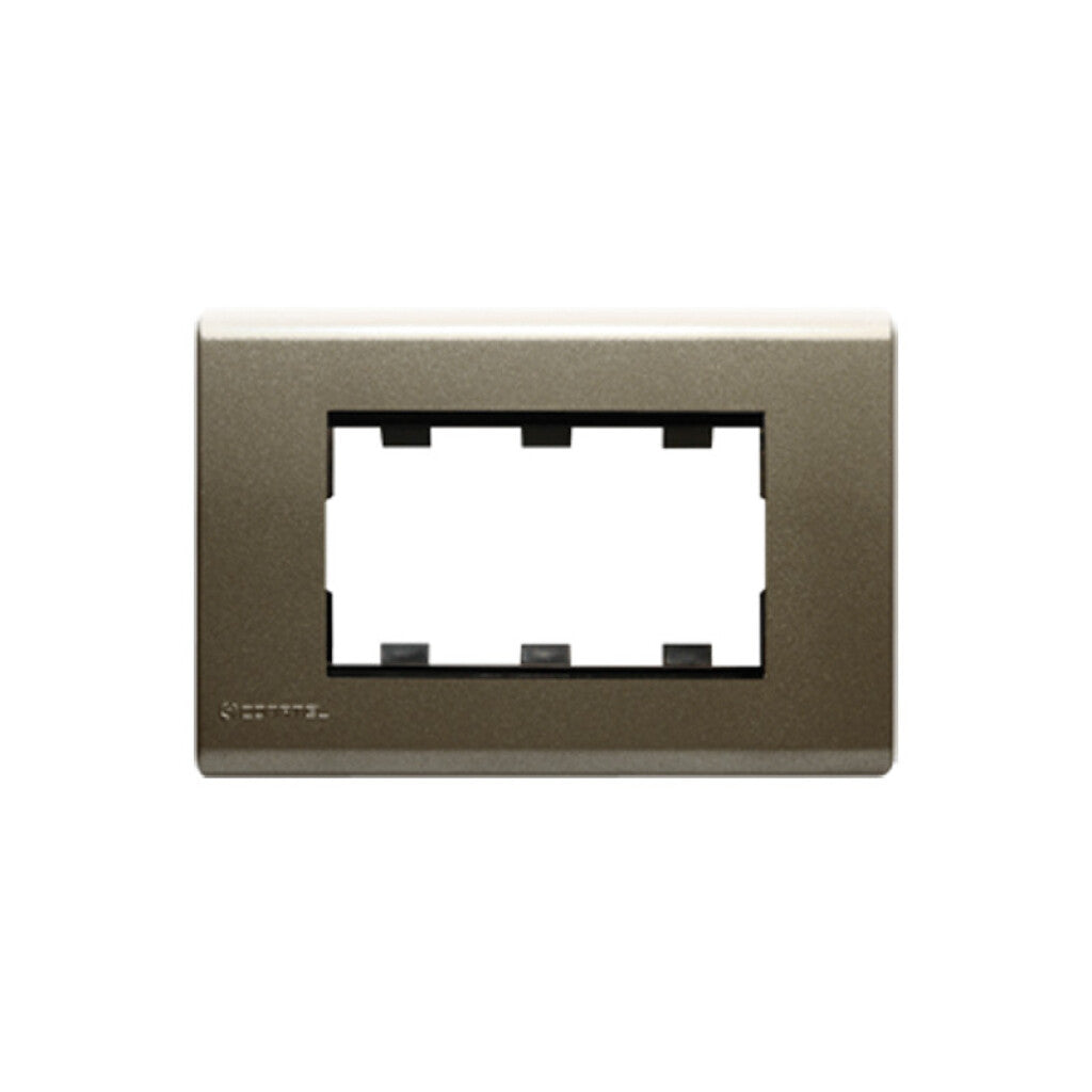 Plaqueta p/3 módulos anodizado oscuro - Duomo - C56810