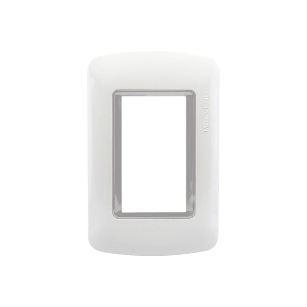 Plaqueta p/3 módulos con aro plata - Atenea Plus - M48608