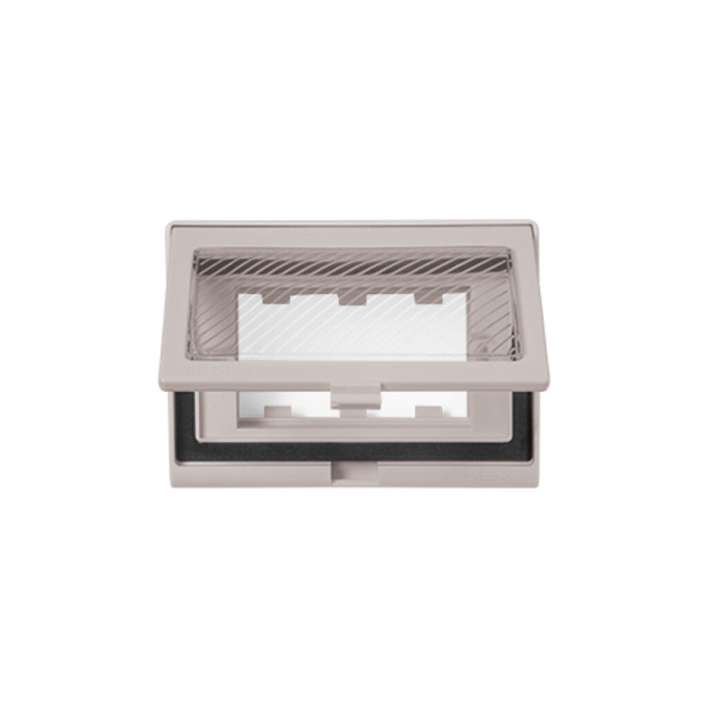 Plaqueta p/ext. c/membrana 3 mód. - gris Ave - C55592