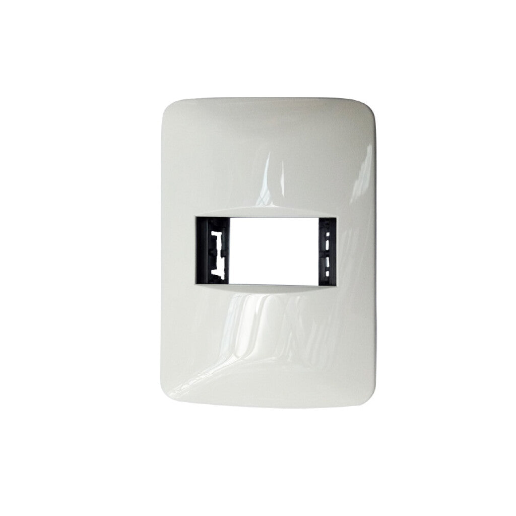 Plaqueta para 1 mód. redondeada blanco - Reggio - M46601