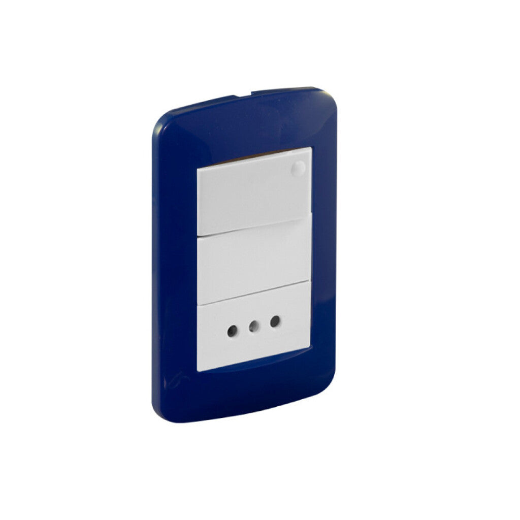 Plaqueta para 3 módulos azul - Reggio - M46612