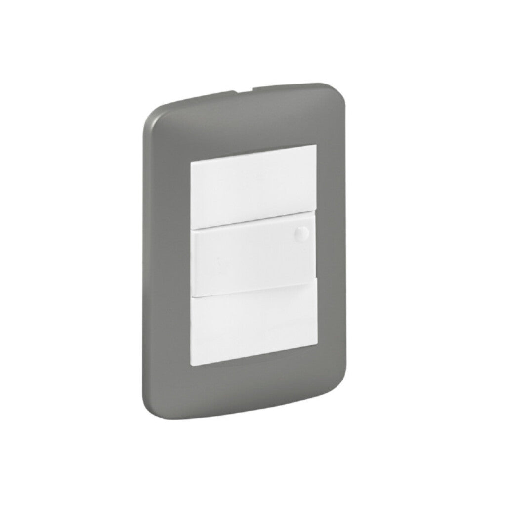 Plaqueta para 3 módulos plata mate - Reggio - M46514