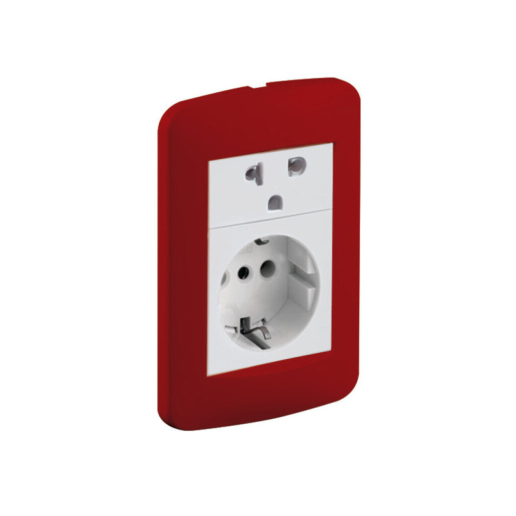 Plaqueta para 3 módulos rojo - Reggio - M46618