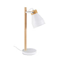 Portátil de mesa en madera, con pantalla metálica blanca - IX9410