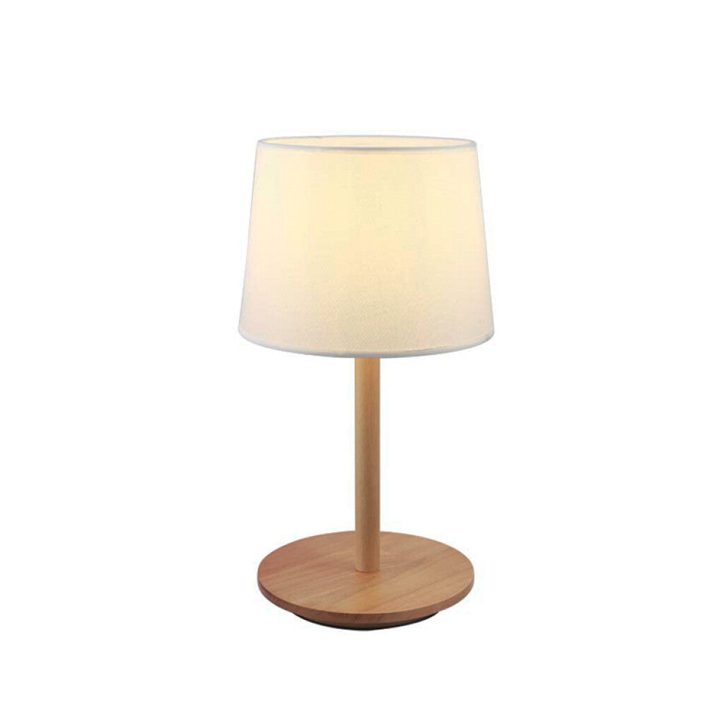 Portátil de mesa en madera y pant. tela natural E27 - IX9454
