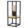 Portátil mesa acero negro y madera 1xE27 LIBERTAD - EG4100
