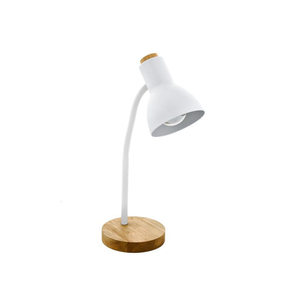 Portátil mesa blanca 1XE27 c/base d/madera VERADAL - EG4106