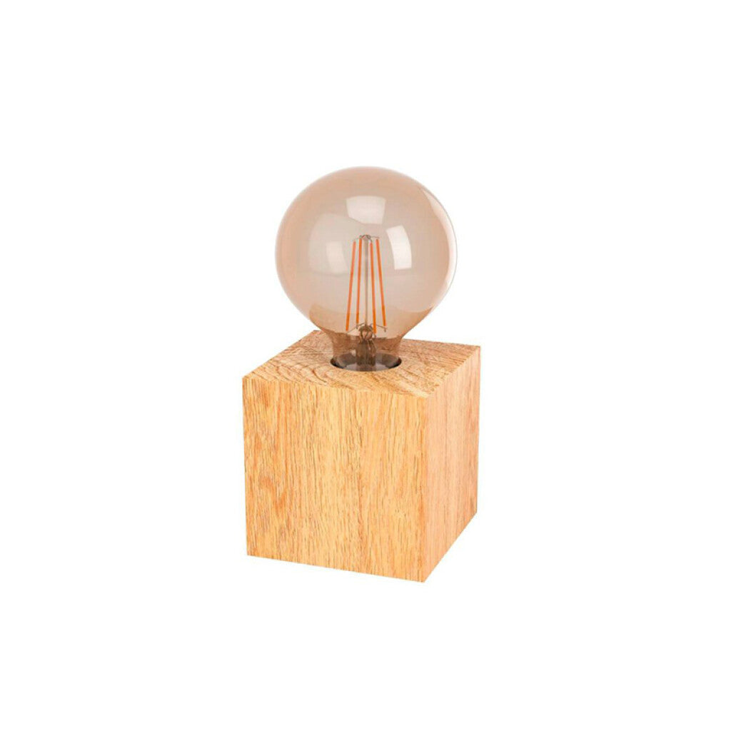 Portátil mesa cubo de madera clara E27 PRESTWICK2 - EG4108