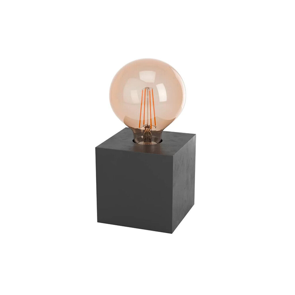Portátil mesa cubo de madera negro E27 PRESTWICK2 - EG4110