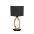 Portátil mesa madera/acero negro 1xE27 BASILDON1 - EG4096