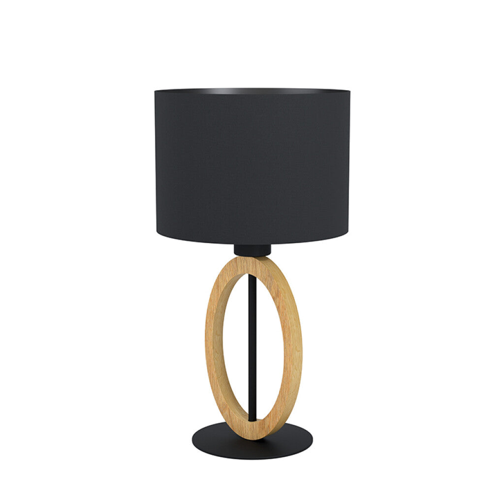 Portátil mesa madera/acero negro 1xE27 BASILDON1 - EG4096