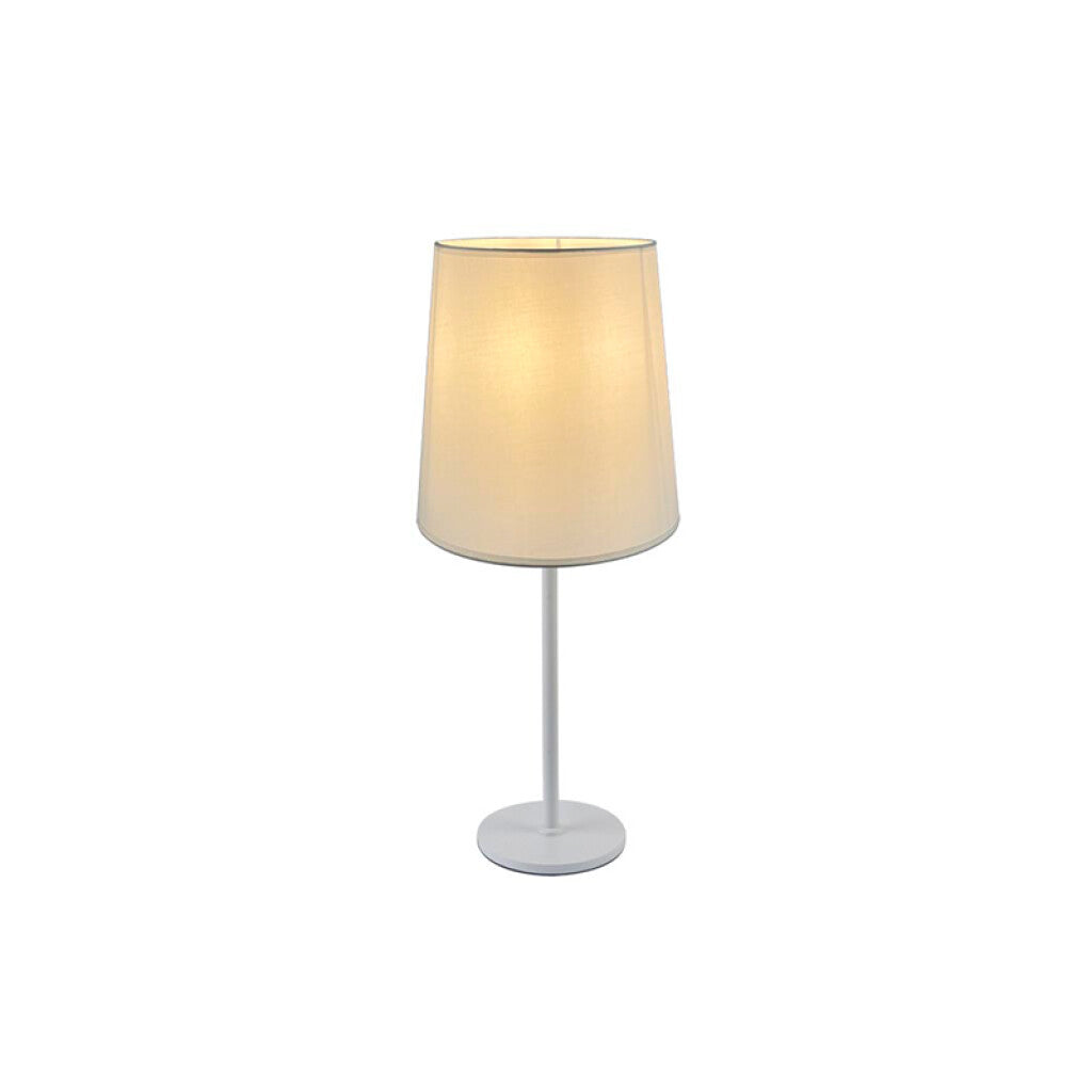Portátil mesa metal blanco c/pant. tela E27 Ø250mm - IX9450