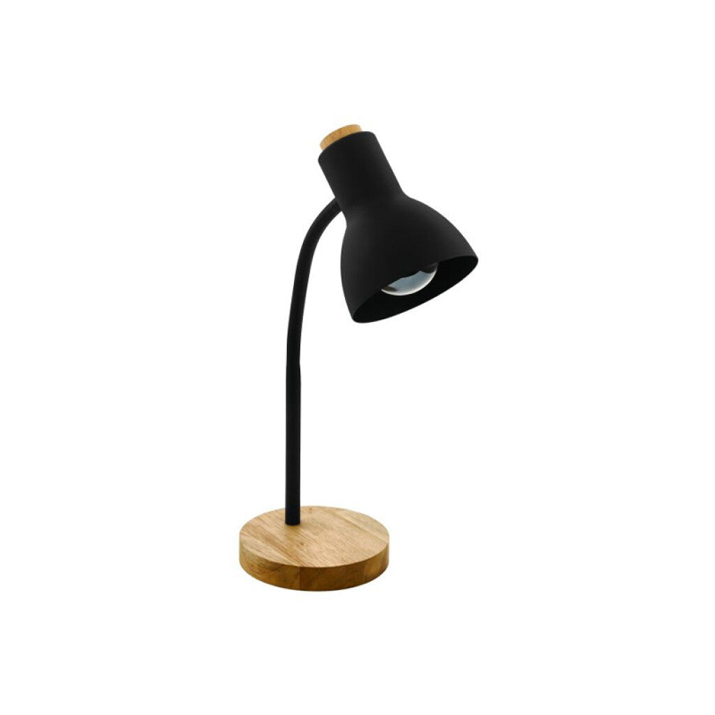 Portátil mesa negra 1XE27 c/base de madera VERADAL - EG4104