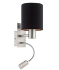 Portátil pared negra c/LED lectura Ø15 PASTERI - EG0013