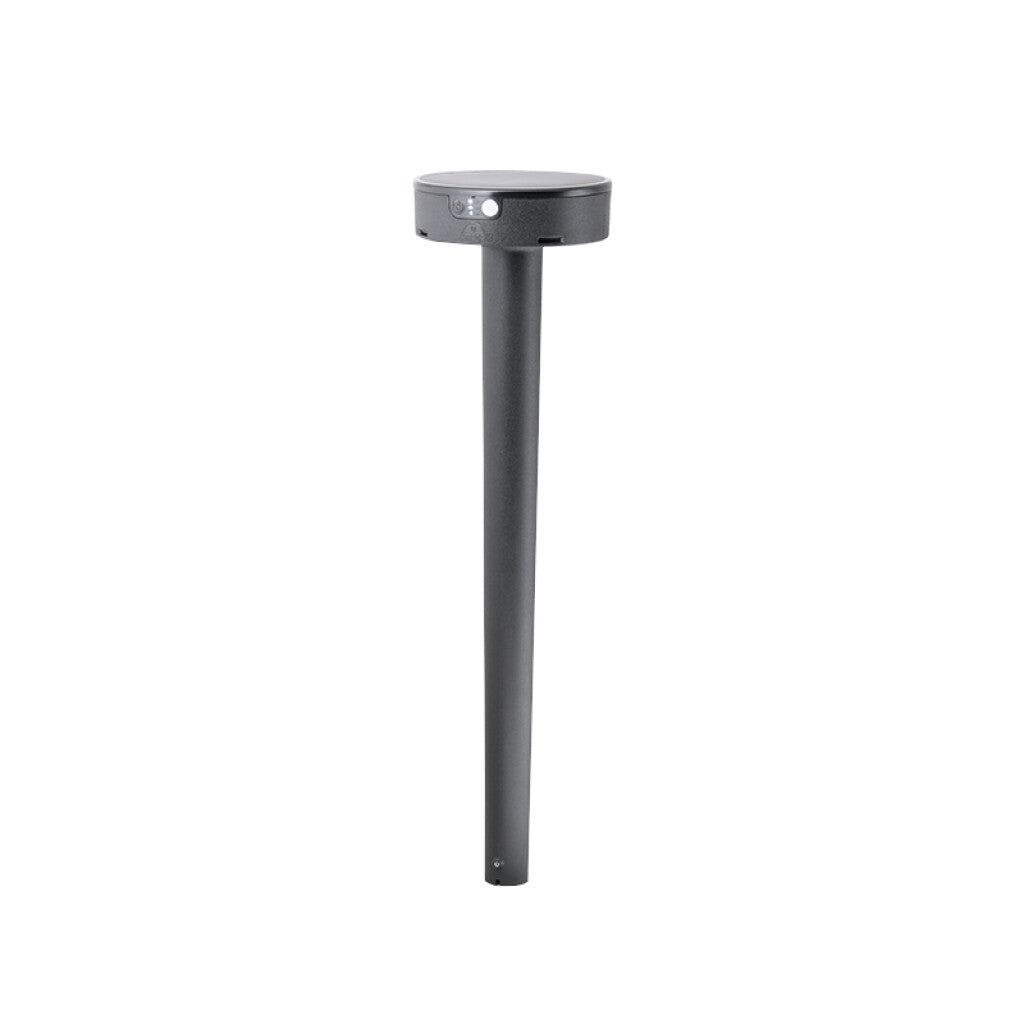 Poste LED solar negro pin. IP55 CCT+sensor FIORINA - FL2010