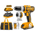 TALADRO ATORNILLADOR 20VOLT C PERCUTOR BOLSO 2 BAT LITIO INGCO CIDLI2002