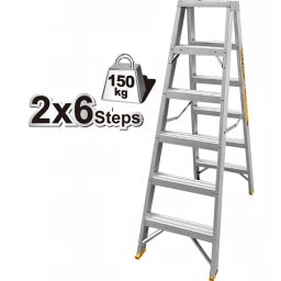 ESCALERA ALUMINIO PINTOR DOBLE HOJA 2X6 ESCALONES INGCO HLAD01061