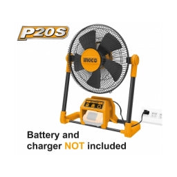 VENTILADOR A BATERIA 30CM 20V Y 220V INGCO CFALI2001 LINEA P20S