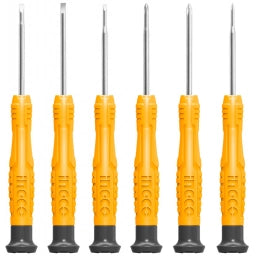 JUEGO DESTORNILLADORES PRECISION INGCO AMARILLOS HKSD0618