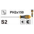 DESTORNILLADOR PHILLIPS S2,PH2 6 X 150MM INGCO HS68PH2150