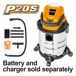 ASPIRADORA A BATERIA P20S 20V 20LT INGCO CVLI2005E