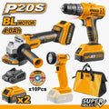 KIT AMOLADORA ATORNILLADOR Y LINTERNA + BOLSO 20V CKLI2048