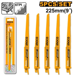 SET 5 SIERRAS PARA SIERRA SABLE LARGAS 225 MM MADERA INGCO RSB1111DF