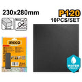 SET LIJA AL AGUA GRANO 120 X 10U INGCO AKHS11120