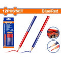 SET X 12 LAPIZ CARPINTERO AZUL Y ROJO WADFOW WMQ2512