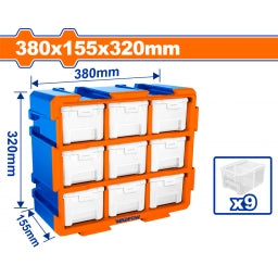 ORGANIZADOR MODULAR TRANSPARENTE 380X155X320MM C GAVETAS WADFOW WTB8331