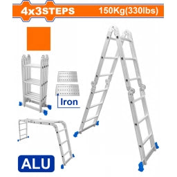 ESCALERA ANDAMIO 12 ESCALONES ALUMINIO CON PLATAFORMA WADFOW WLD7H43
